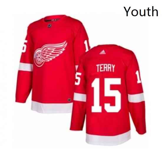 Youth Adidas Detroit Red Wings 15 Chris Terry Premier Red Home NHL Jersey